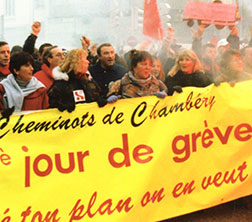 Image rubrique mouvement syndical CGT chez les cheminots