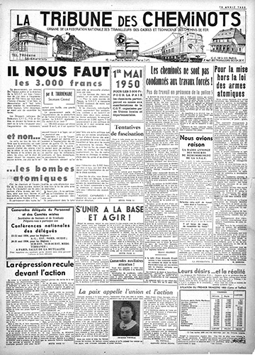 Couverture du premier numéro de La Tribune des Cheminots